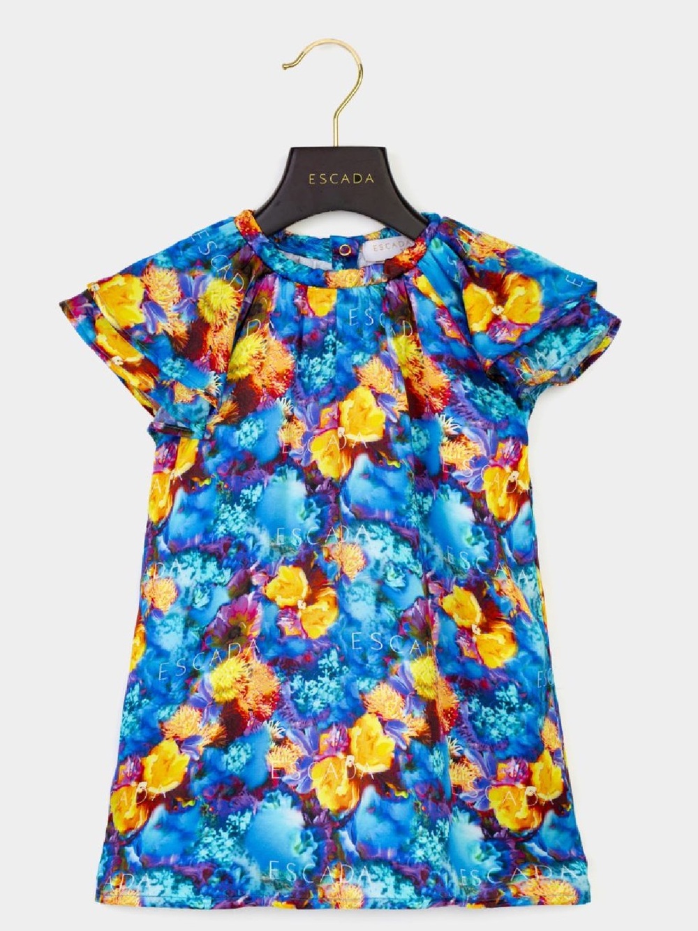 Escada flutter sleeve flower dress